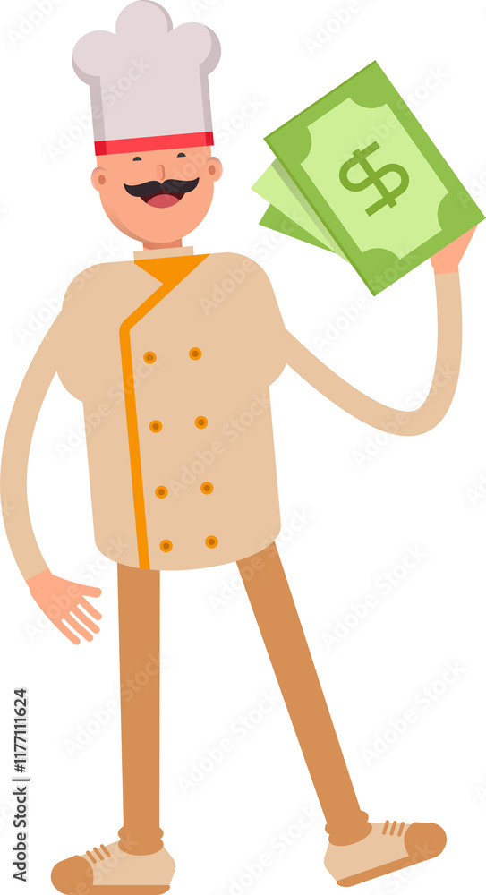 Baker Character Holding Dollar Banknotes
Baker Character Holding Dollar Banknotes