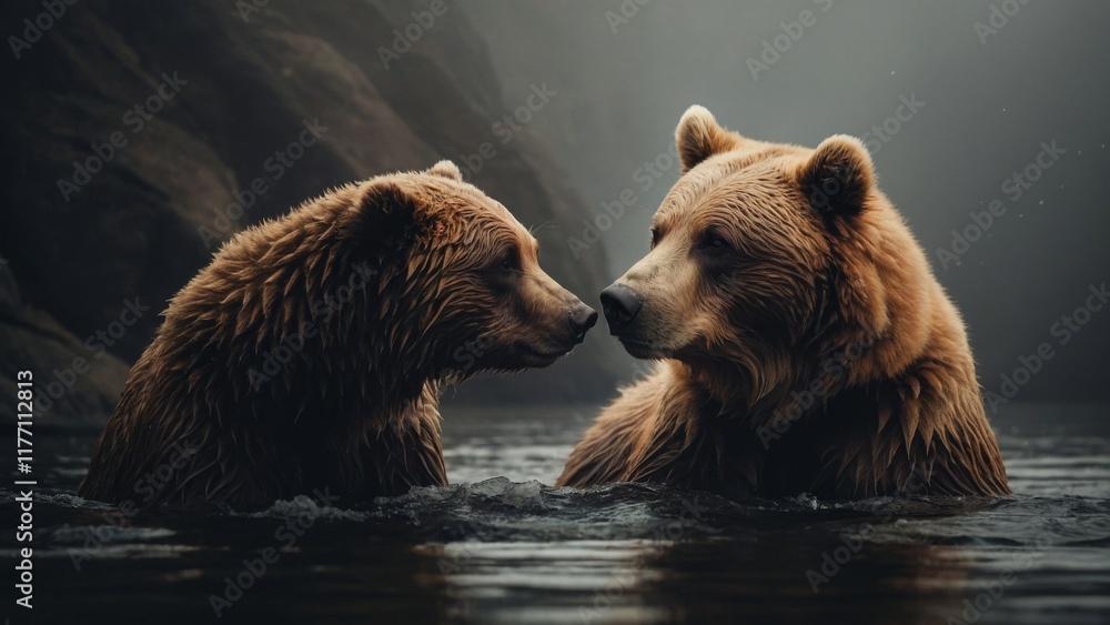 Obraz premium A collection of animal illustrations showing pairs hugging-like a bear hugging a cub or a dog cuddling a cat-symbolizing warmth, love, and affection on International Hug Day.