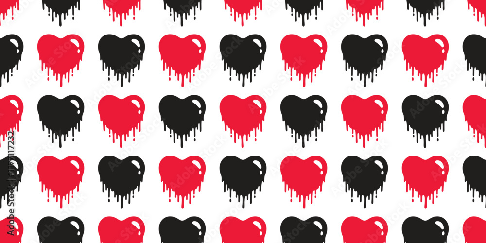 Fotografie heart seamless pattern valentine color Sagging Flowing splash graffiti vector gi