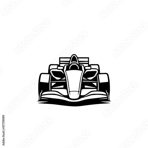 Race car illustration with a vibrant design featuring a classic and sporty look