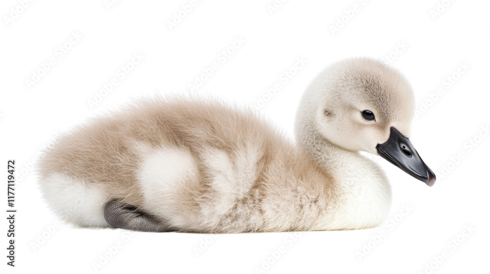 Cygnet swan, isolated on transparent background Cygnet swan, isolated on transparent background