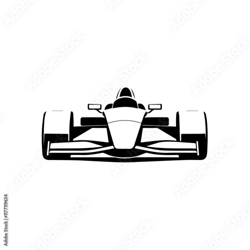 Race car illustration with a vibrant design featuring a classic and sporty look