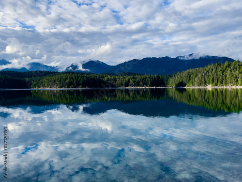 lake and mountains