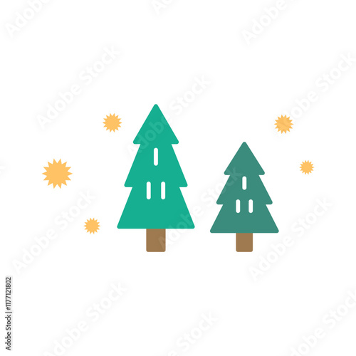 hay fever Image illustration of cedar tree and cedar pollen.
