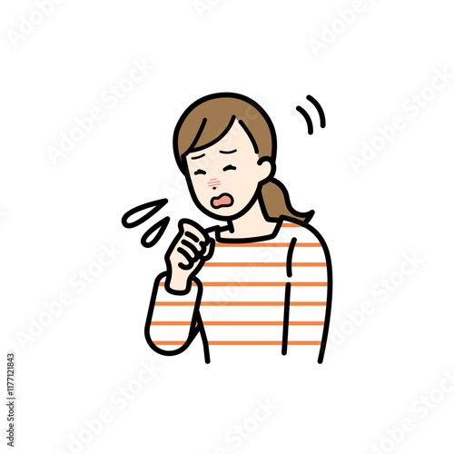 hay fever Clip art of woman sneezing.
