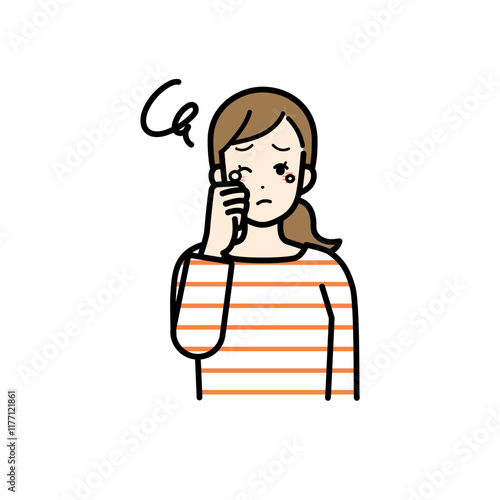 hay fever Clip art of woman with itchy eyes.
