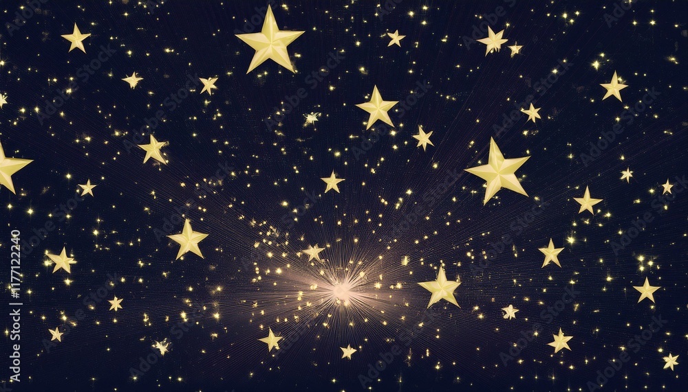 夜の空に輝く無数の星のイラスト背景。AIで生成 夜の空に輝く無数の星のイラスト背景。AIで生成