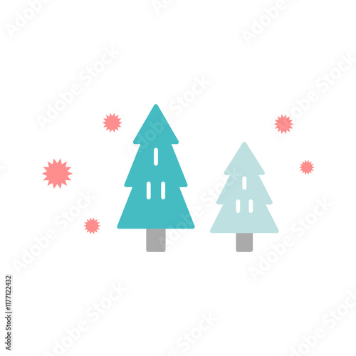 hay fever Image illustration of cedar tree and cedar pollen.
