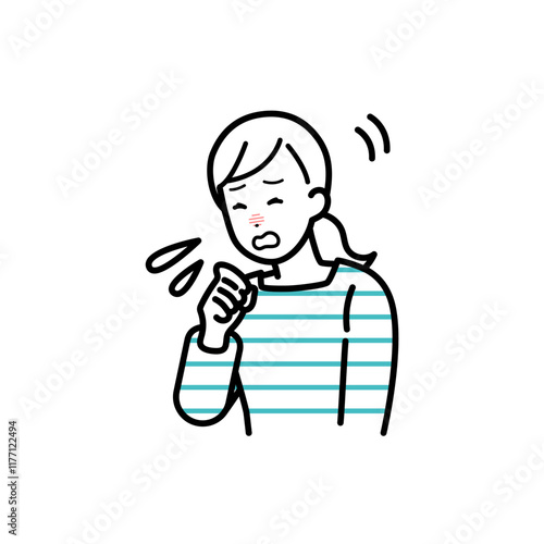 hay fever Clip art of woman sneezing.
