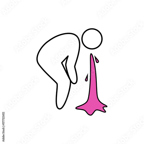 Vomiting pink sign