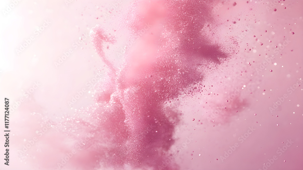Fototapeta premium Ethereal Swirls: A Dreamy Dance of Blush and Highlighter in Air
