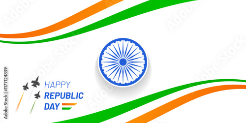 Happy Republic Day 26 January Abstract Banner Background
