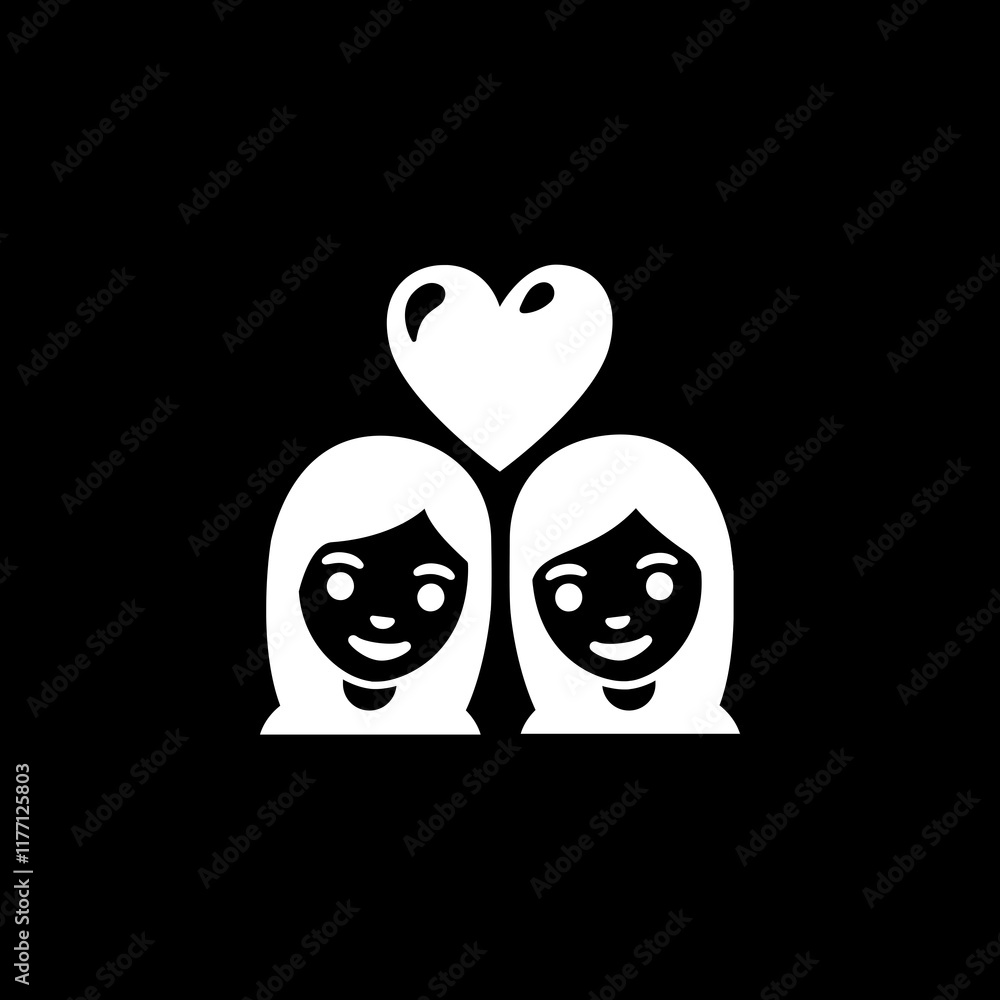 Fototapeta premium Couple with Heart Icon 