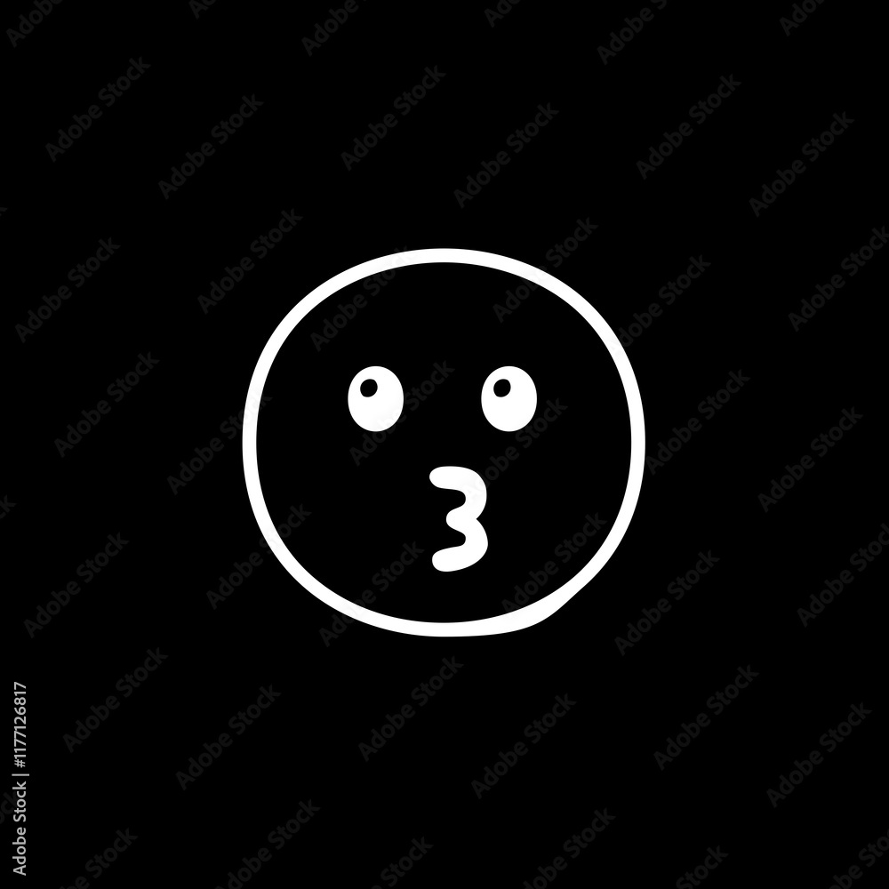 Fototapeta premium Whistling Face Emoji 