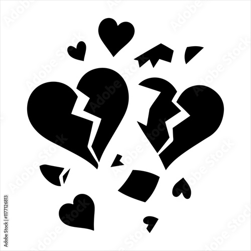 "Minimalist Heart and Arrow Silhouette Vector Design for Valentine's Day"