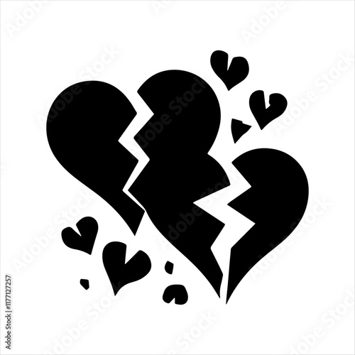 "Minimalist Heart and Arrow Silhouette Vector Design for Valentine's Day"