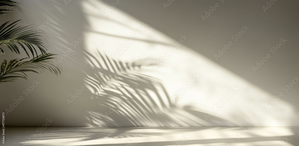 Obraz premium Stylish Minimalist Interior with Sunlight Shadows