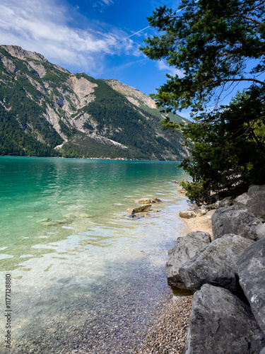 lake and mountains