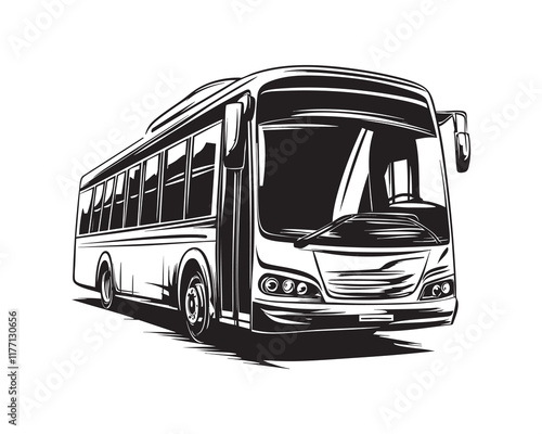 Bus black and white vector design