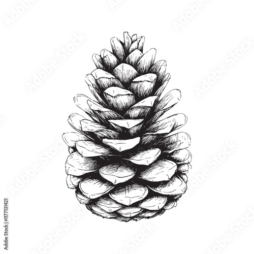 forest cones vector design isolated on white background - forest cones sketch