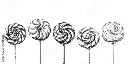 lollypop vector design isolated on white background - Lollipops sketch