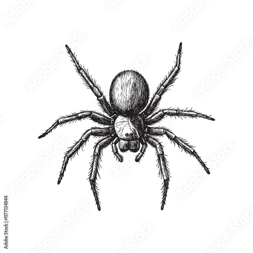 spider vector design isolated on white background - spider sketch