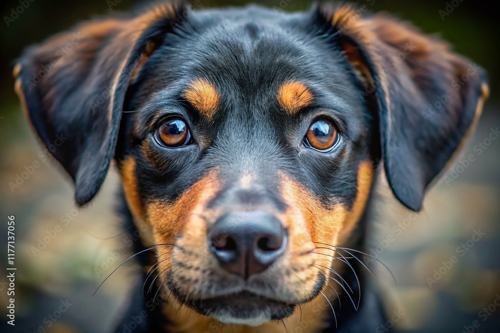 Adorable Rottie Corgi Mix Puppy Close-Up Macro Photography Adorable Rottie Corgi Mix Puppy Close-Up Macro Photography