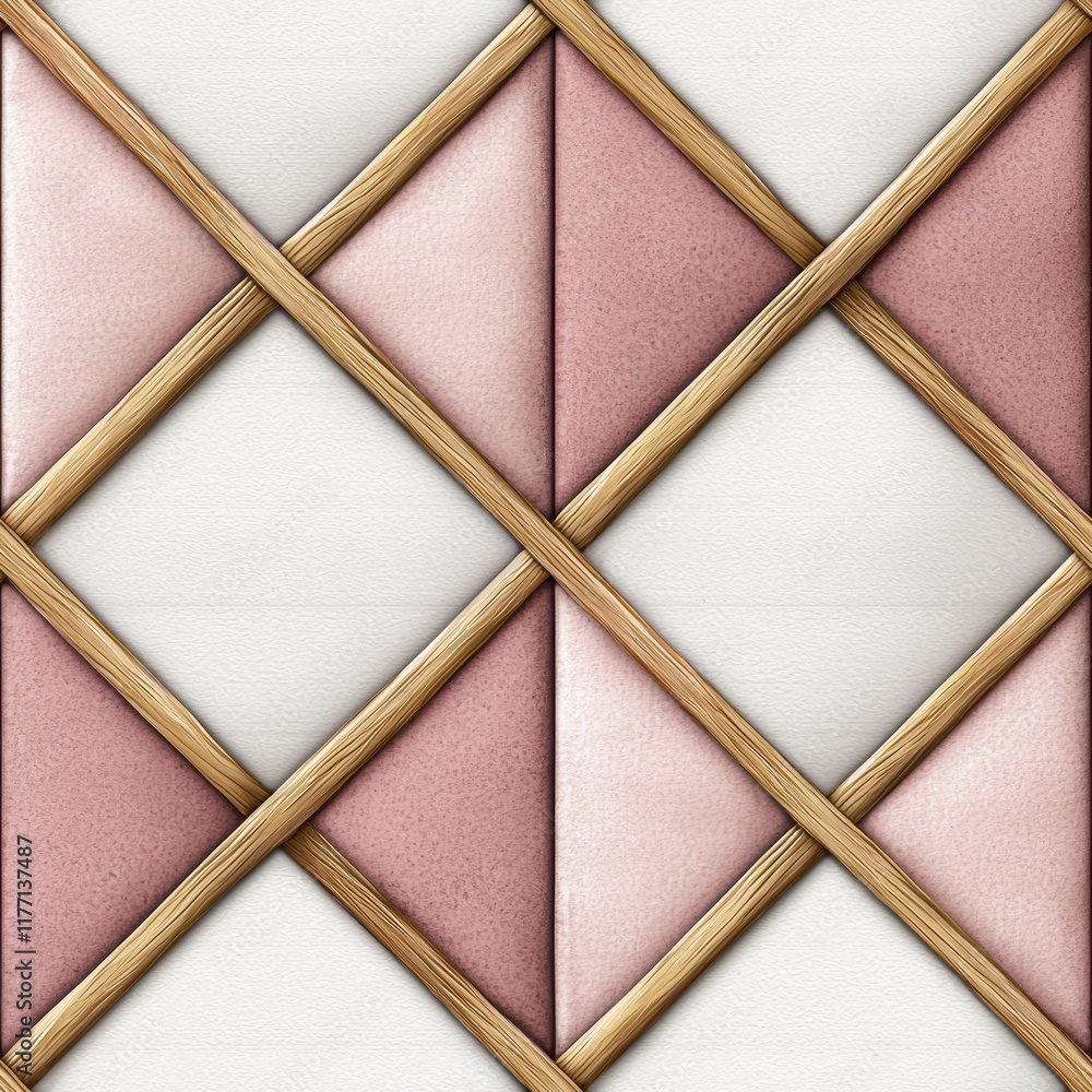Fototapeta premium Watercolor of Cupid s arrows in gold and pink tones, crisscrossing on a white background, creating a playful Valentine vibe, beautifully designed texture featuring pastel colors and geometric patterns