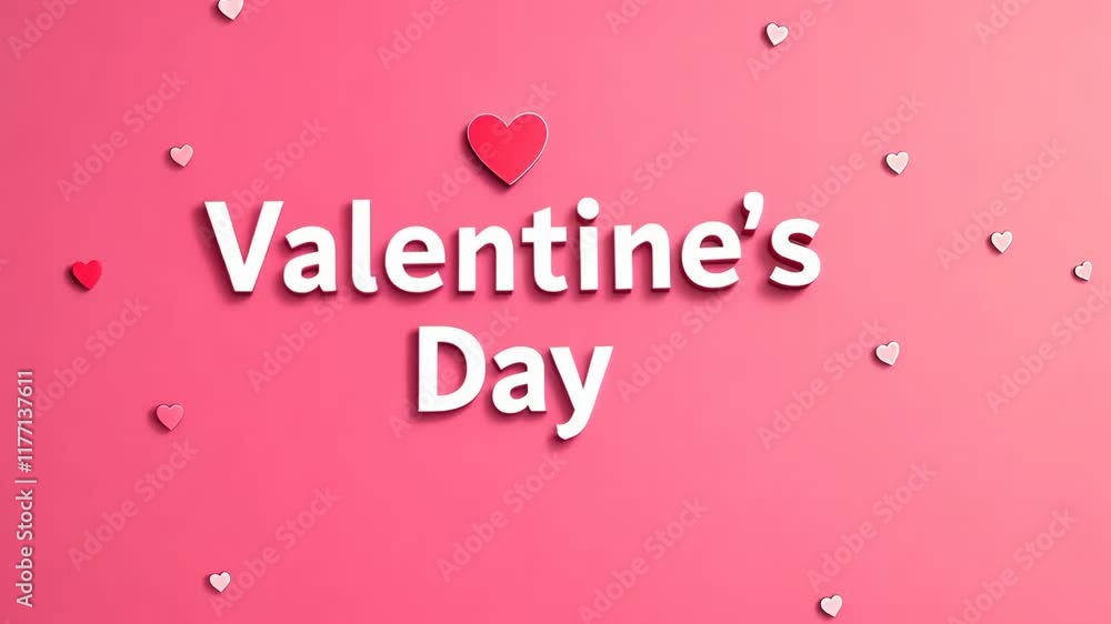 Valentines Day Pink Background with Hearts Valentines Day Pink Background with Hearts