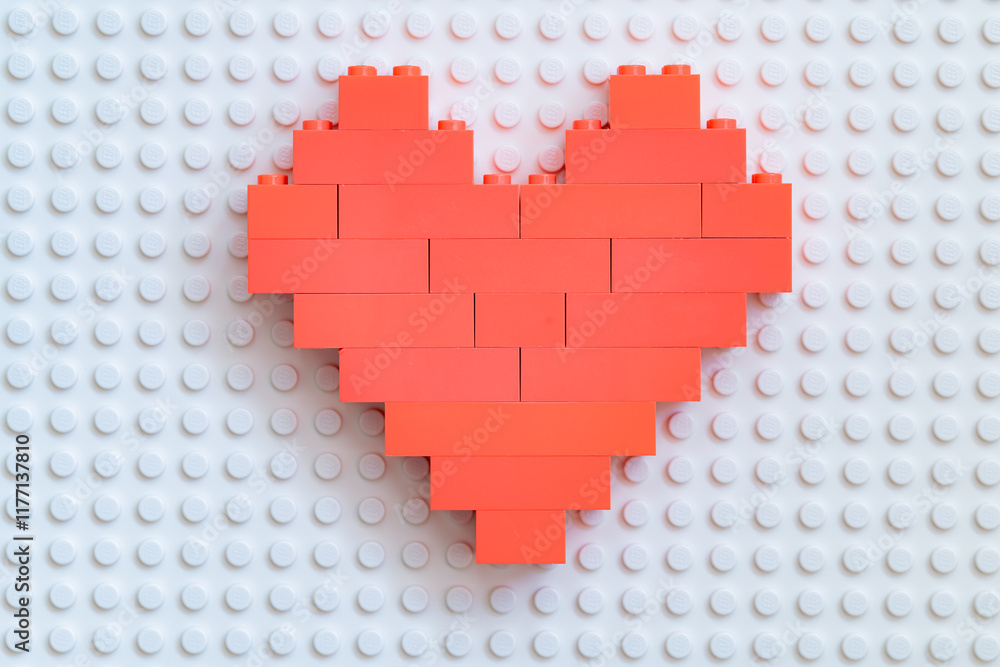 Obraz premium heart made from Lego blocks for design purpose