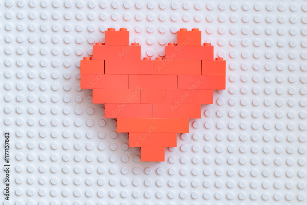 Obraz premium heart made from Lego blocks for design purpose