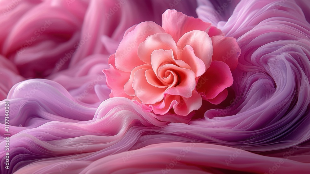 A mesmerizing blend of soft pink, vibrant magenta, and ethereal lavender paint swirls together in a graceful dance, creating a dreamy background texture that exudes tranquility and beauty. A mesmerizing blend of soft pink, vibrant magenta, and ethereal lavender paint swirls together in a graceful dance, creating a dreamy background texture that exudes tranquility and beauty.
