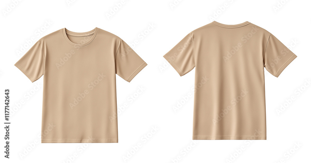 Eige T-shirt template, front and back view, isolated on a transparent background png Eige T-shirt template, front and back view, isolated on a transparent background png