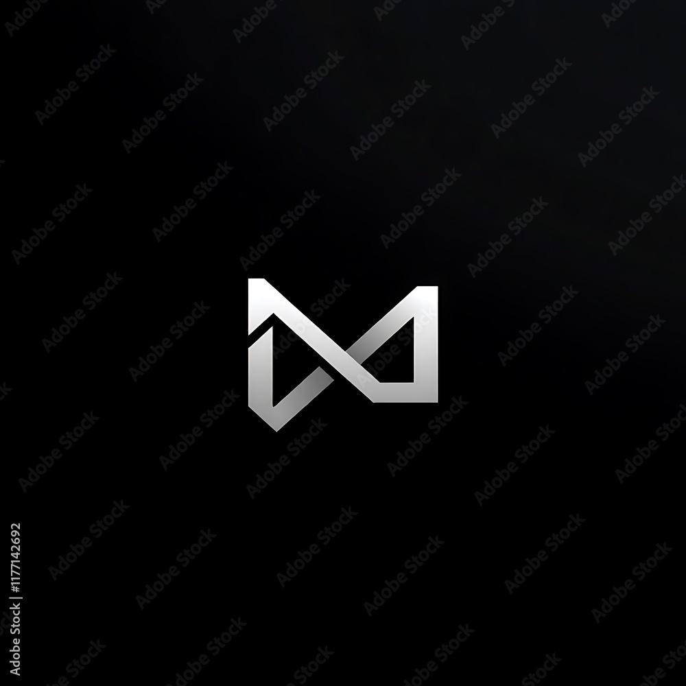 Interlocking M Logo: A minimalist and modern logo design featuring a stylized letter Interlocking M Logo: A minimalist and modern logo design featuring a stylized letter