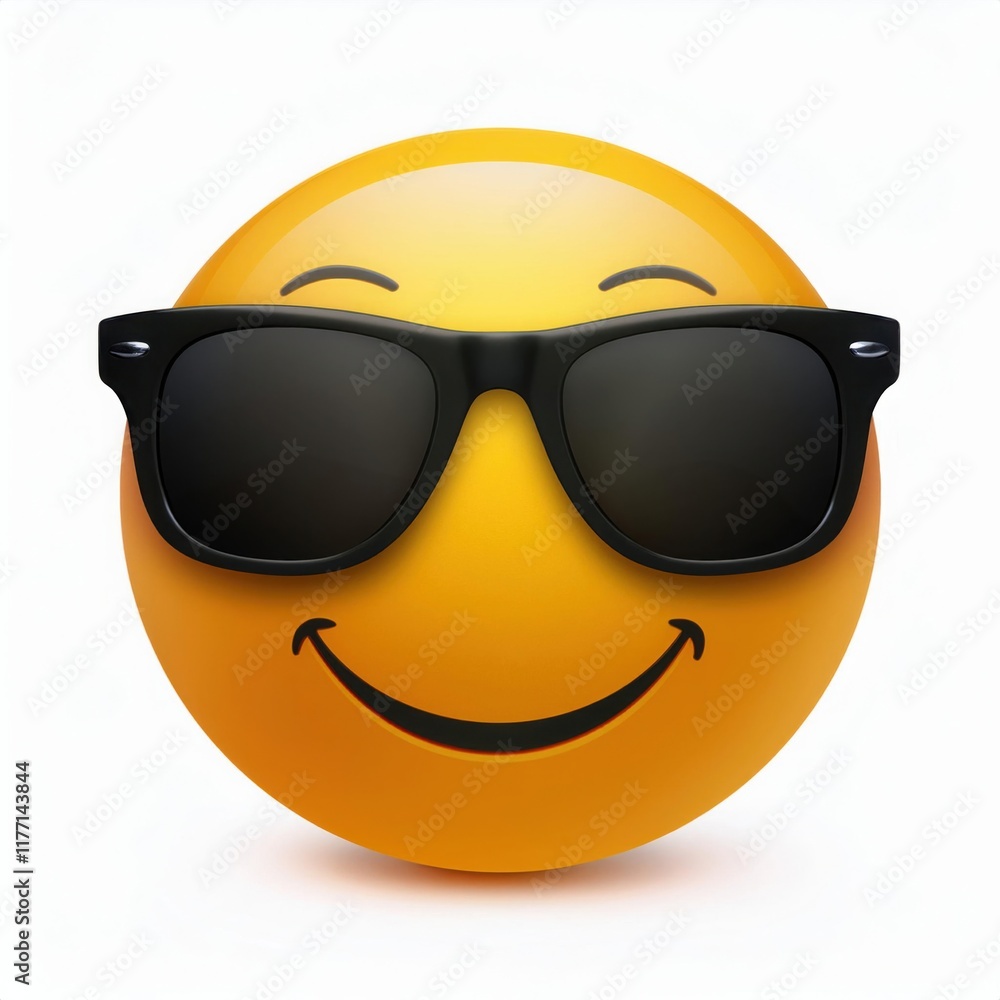 Cool Smiley Face with Sunglasses: A Happy and Stylish Emoji Cool Smiley Face with Sunglasses: A Happy and Stylish Emoji
