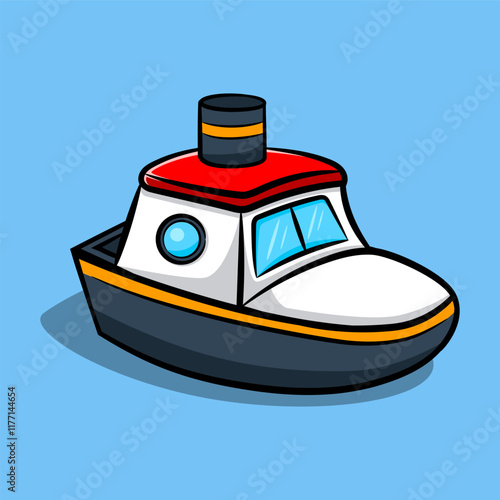 Colorful Boat Toy Illustration for Kids