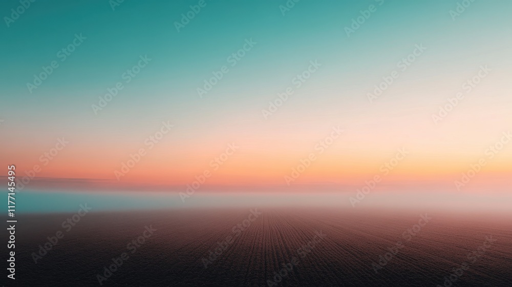 Misty sunrise calm open field landscape Misty sunrise calm open field landscape