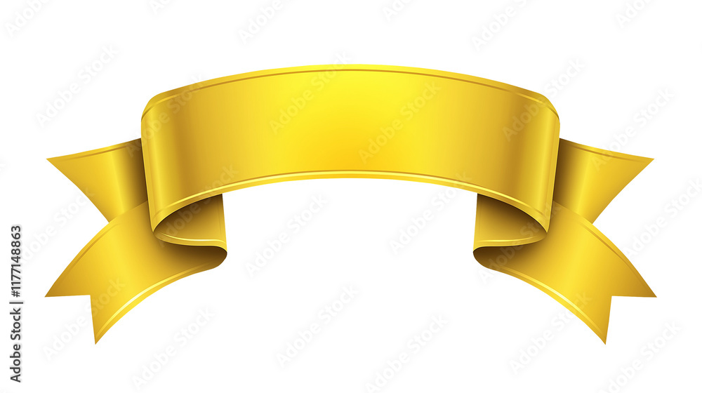 Golden Ribbon for Luxurious Layouts and Titles isolated on transparent white background, png Golden Ribbon for Luxurious Layouts and Titles isolated on transparent white background, png