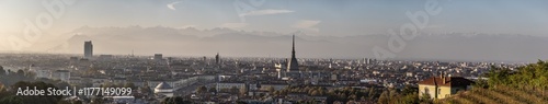 Super panoramic pictures of Turin landscape in Italy