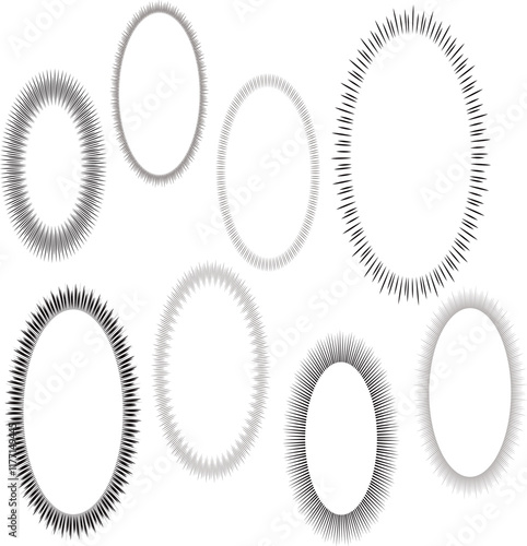 ウニフラッシュの吹き出し　白黒　manga flash speech bubble.