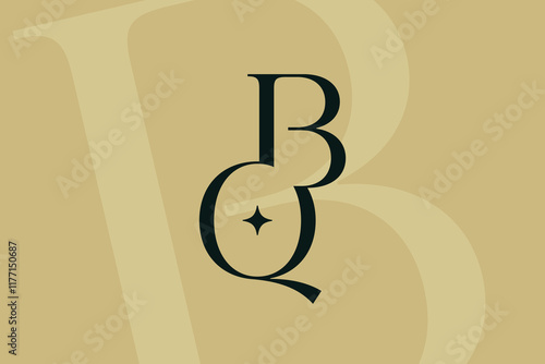 BQ or QB letter logo icon design. Classic style luxury initials monogram.