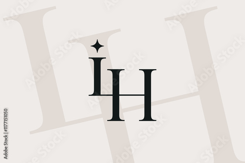 IH or HI letter logo icon design. Classic style luxury initials monogram.