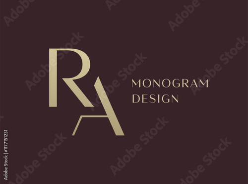 RA letter logo icon design. Classic style luxury initials monogram.