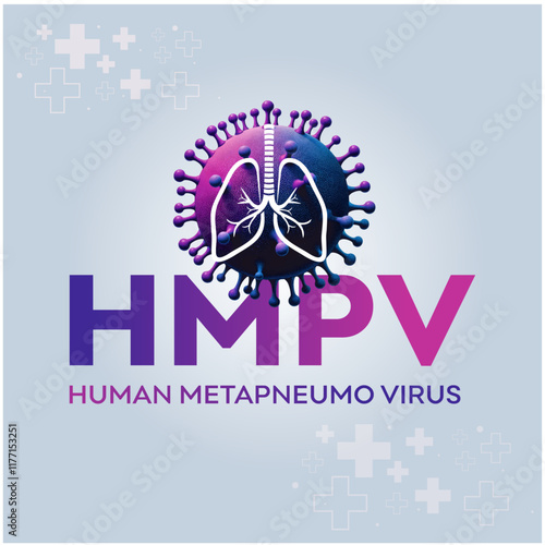 HMPV Virus. Medial, health. vector layered background