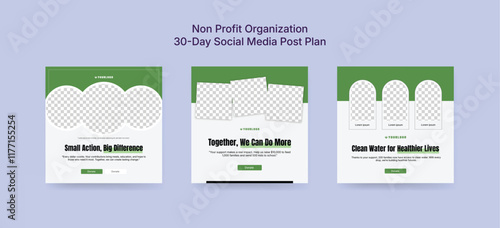 Colorful Fundraising Social Media Post Template, Charity Banner Design for Non-Profit Organizations