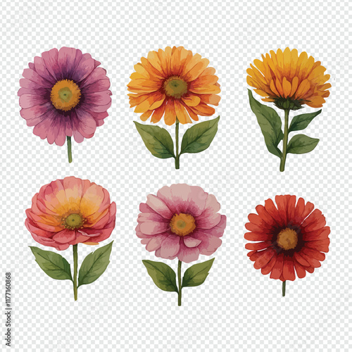 Watercolor Vector Floral Elements - Handcrafted Botanical Set
