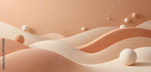 Abstract background with smooth shapes brown colour