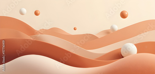 Abstract background with smooth shapes brown colour