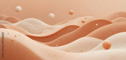 Abstract background with smooth shapes brown colour