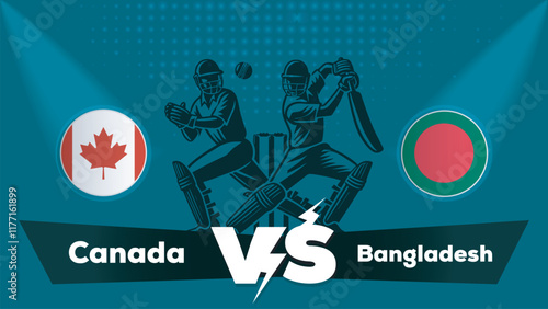 Canada VS Bangladesh Match , Bangladesh Vs Canada cricket match , Cricket match concept with creative illustration.eps